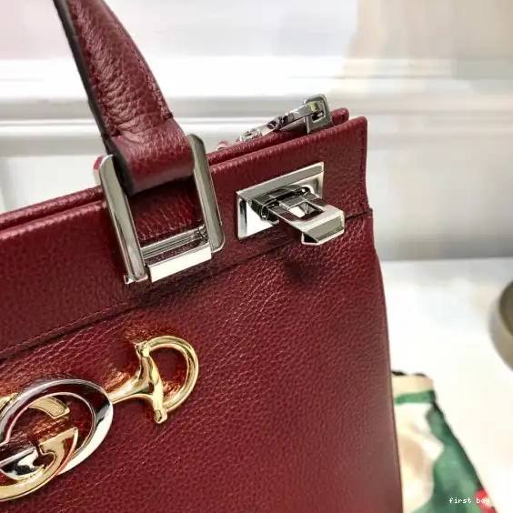 Firstbag ru leather Zumi top small handle grainy Gucci bag 0507